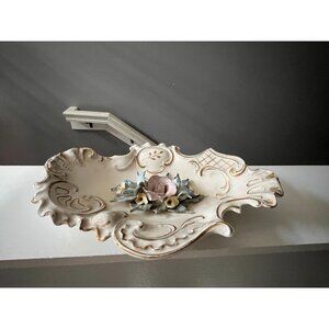 Vintage Italian Capodimonte Porcelain Bowl Dish, 1940's French Provincial Dish